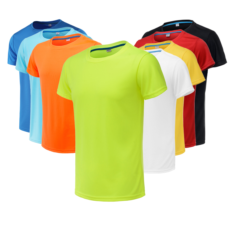 

2020 Men Running T Shirt Quick Dry Fitness T Shirt Training Clothes Gym Soccer Jersey Solid Sports Shirts Muscle Tops Tees, Black