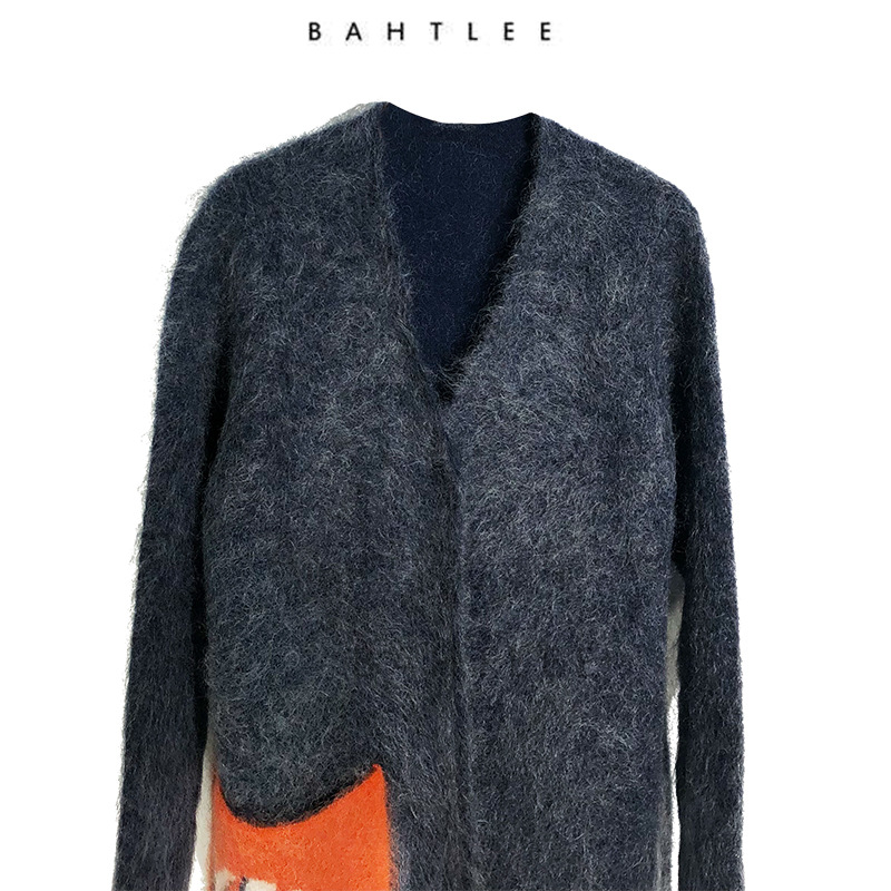 

2020 Young Mohair Thick Double Layer Inner Layer Wool Long Loose Color Matching Coat Coat Women, Black