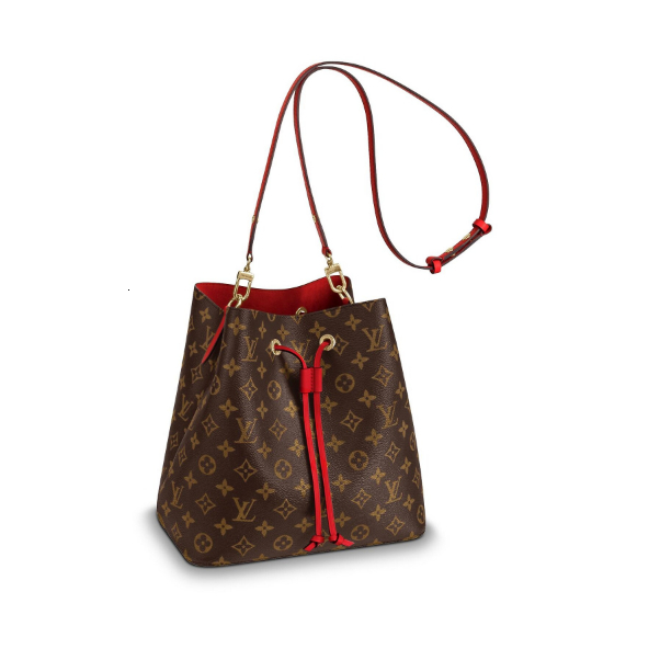 bucket bag red lining