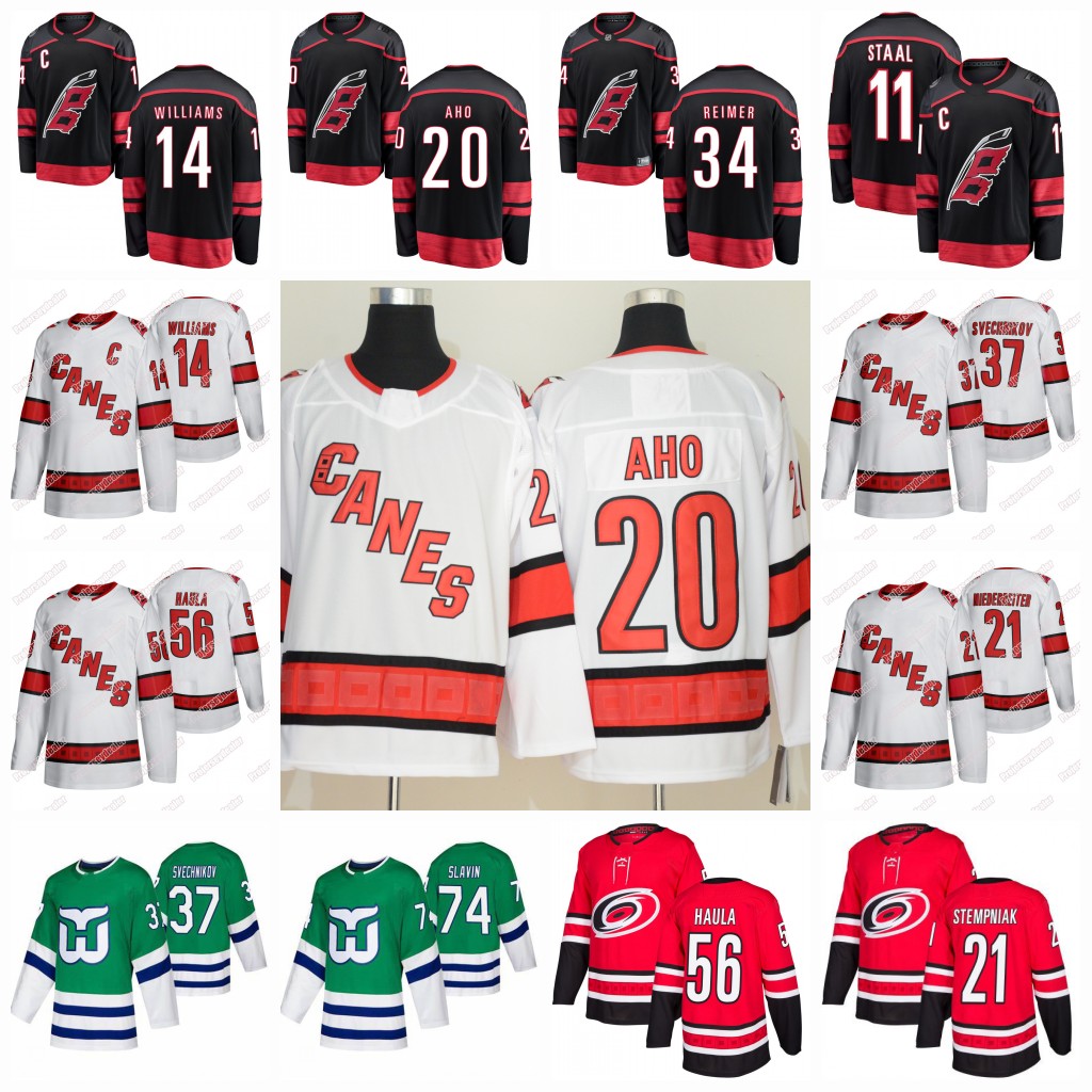 

Carolina Hurricanes 2020 David Ayres Jerseys Sebastian Aho Trocheck Williams Hamilton Sami Vatanen Skjei Svechnikov Niederreiter Haula Staal, Green mens s-xxxl