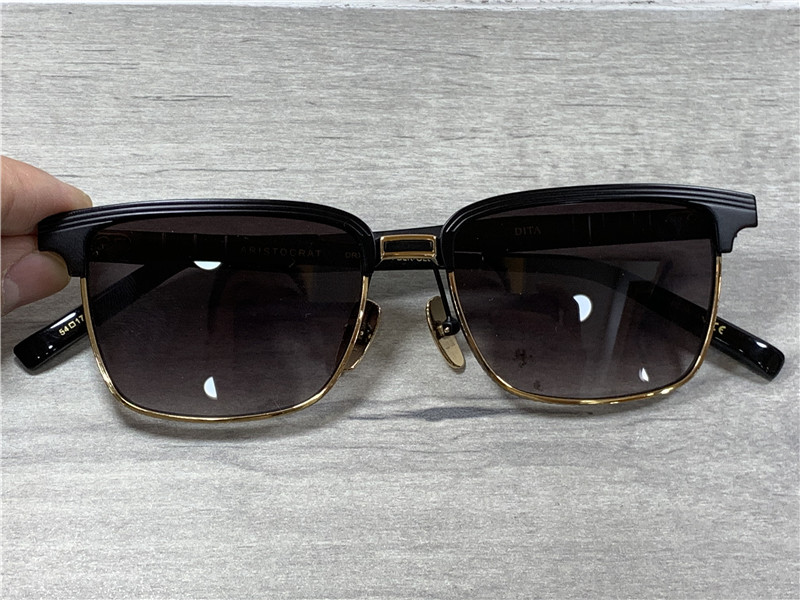 

Square Titanium Matte Black Gold Sunglasses 2076 Sun Glasses Men Vintage Sunglasses square Sun glasses New with Box