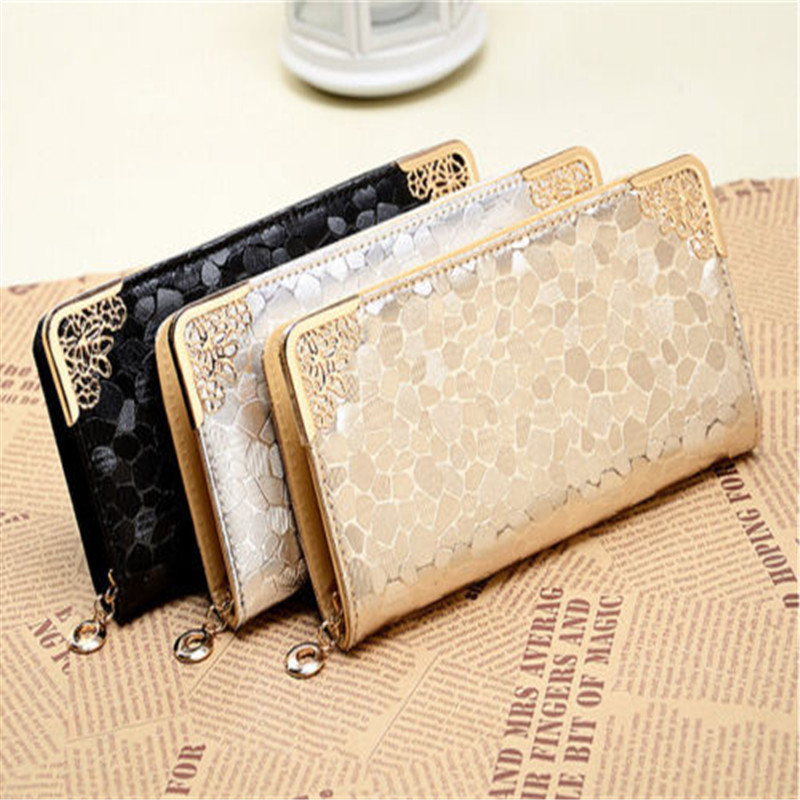 

Women Zipper Wallet Bag Leather Long Purse Clutch Wallet Card Holder Women Clutch Woman portefeuille femme, Black