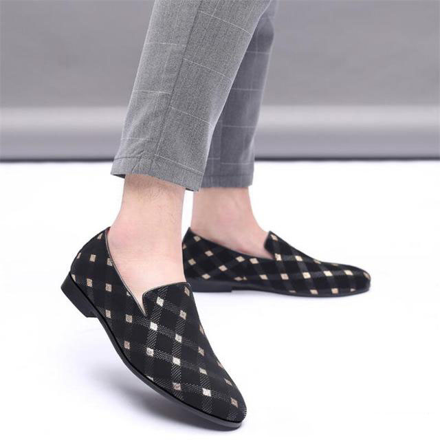 

Spring Summer Casual Flat Bottom lattice Men Fashion Man Dinner Party Shoe New fashion wild trend Set feet Man student canvas Sports shoes, Black