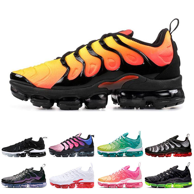 

running plus mens womens classic tn shoes rainbow bumblebee lemon lime aurora green triple black white women sports sneakers size 3645