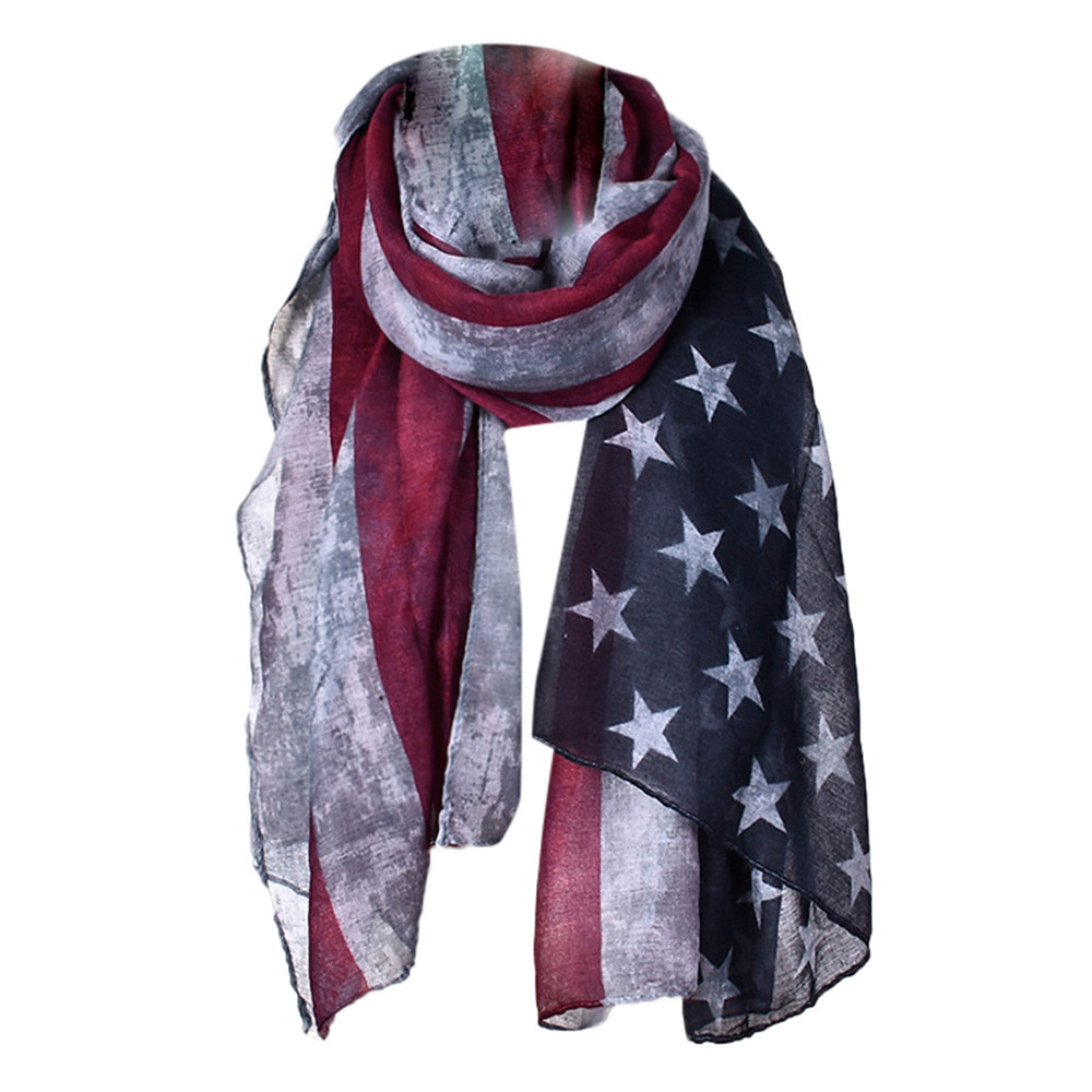 Sciarpa Bandiera Americana di Moda Grande Scialle Delle Donne