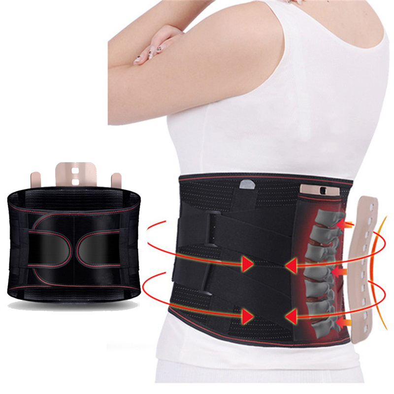 

KSY Orthopedic Tourmaline Self-heating Magnetic Steel Plates Waist Support Belt Men Women Lumbar Support Back Brace Belt, Black