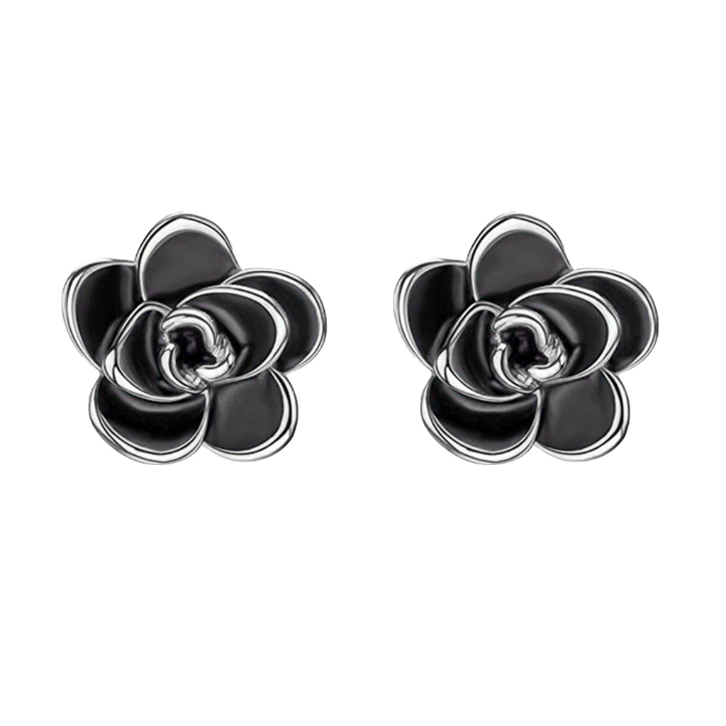 

2x Lotus Stud Earrings Stainless Steel Ear Stud Women Birthday Wedding Decor