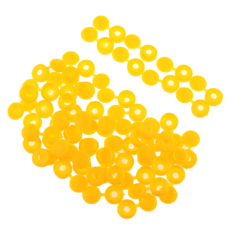 

100pcs white blue yellow 3 colors plastic screw covers caps for home furniture decoration