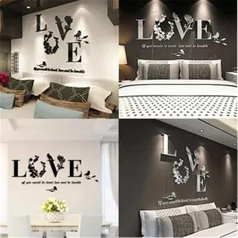 

Stylish Removable 3D Leaf LOVE Wall Sticker Art Vinyl Decals Home Decor 70*33.8cm