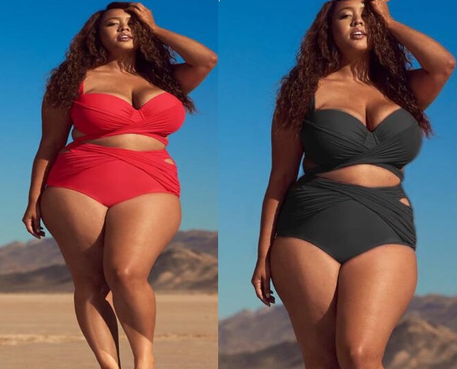 fat lady wearing bikini