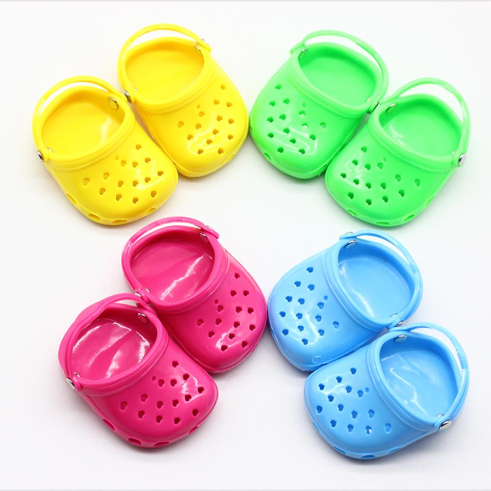 

1Pair Mini Candy Color Cave Sandals Shoes for 18inch Girl Doll Accessories Gift, Black