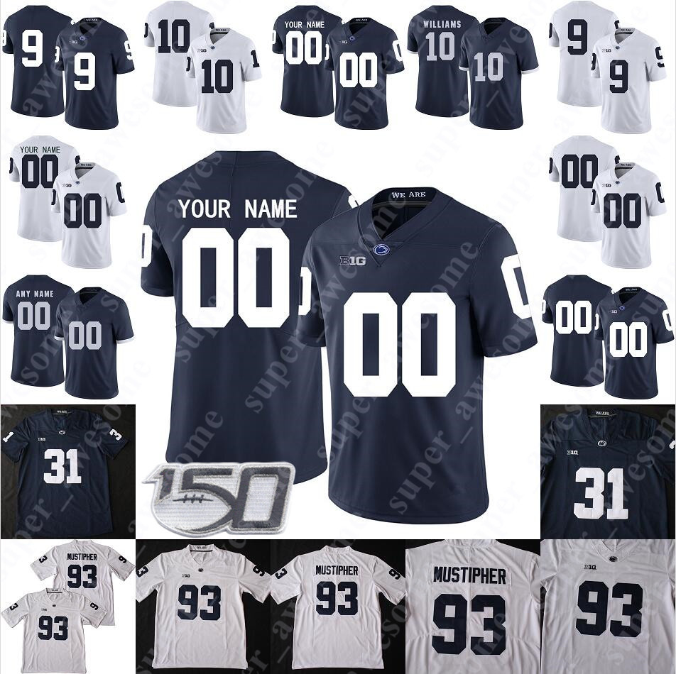 

Penn State Nittany Football Jersey Fred Hansard Sterling Jenkins Pat Freiermuth Juice Scruggs Jesse Luketa Holmes Daniel Joseph Ellis Brooks, Navy retro