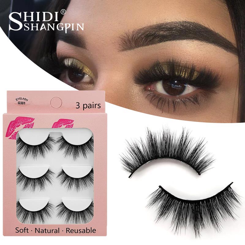 

HOT 3 Pairs 3D Mink Lashes Natural Long Soft False Eyelashes Reusable Mink Eyelashes Makeup Full Strip Lashes Eyelash Extension Faux Cils