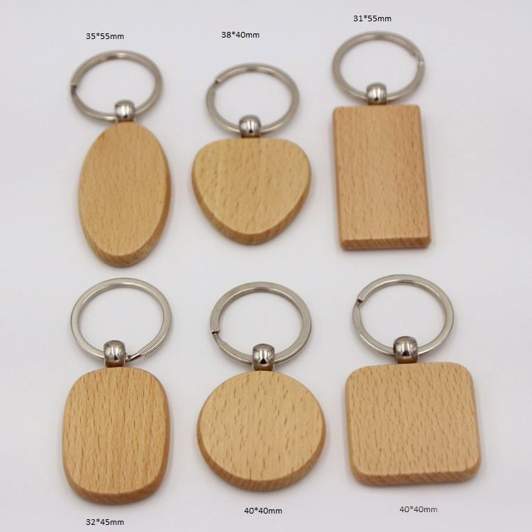 

Blank wooden keychain Personalized Wood pendant key chain best gift for friends graduation 15 styles