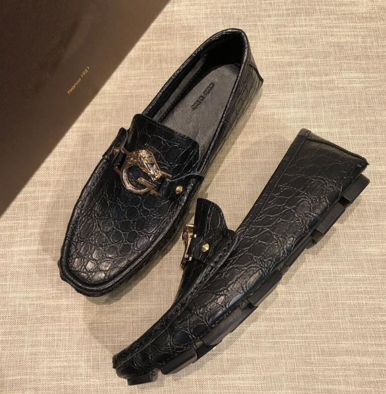 

[Orignal Box] Luxury New G Mens Loafers Formal Slip-On Gentleman Wedding Dress Drive Moccasin-gommino Shoes Size 38-46, With brand logo
