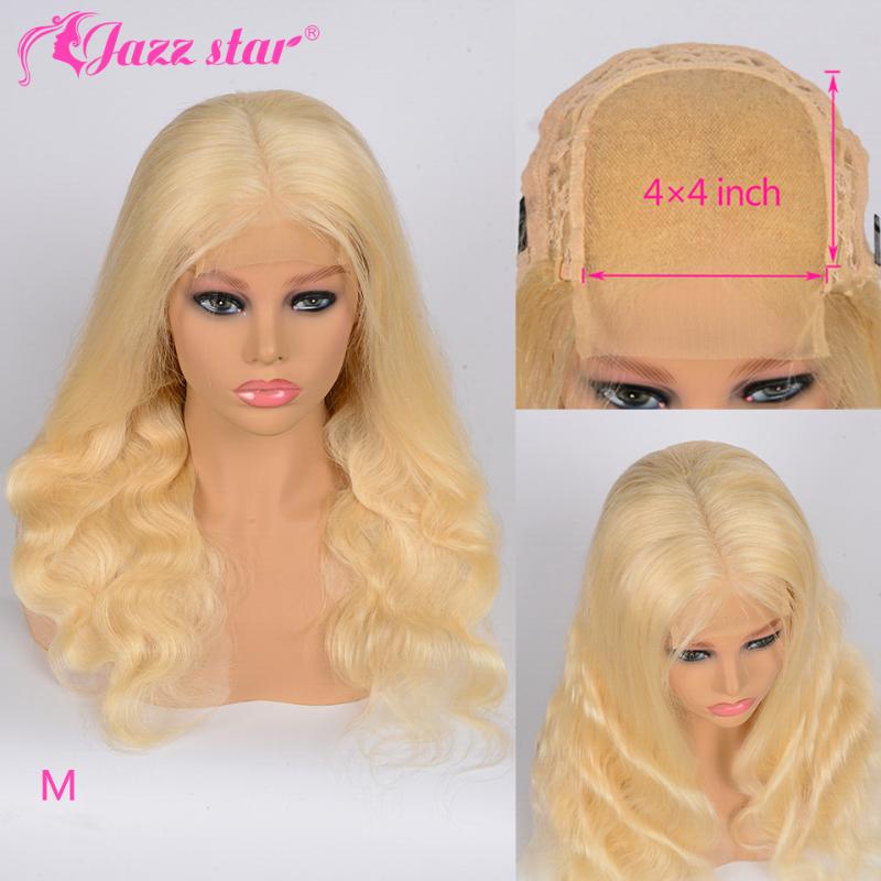 

Brazilian Wig 4x4 Lace Closure Wig 613 Blonde Body Wave Human Hair Wigs for Black Women Middle Ratio Jazz Star Hair Non-Remy, As pic