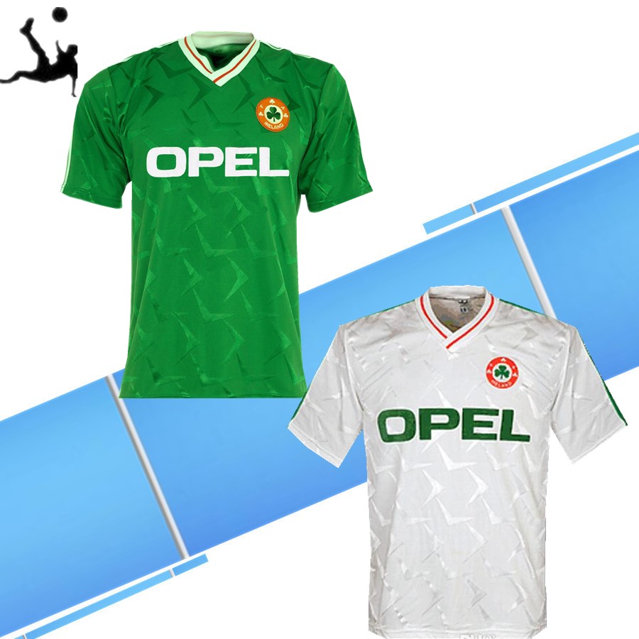 

1990 1992 Ireland RETRO Home away Soccer Jerseys Republic of Ireland National Team Jersey 90 World cup soccer Shirt green Football Shirts, Black;yellow