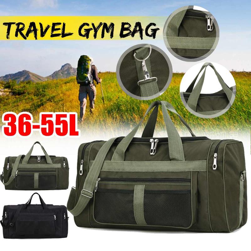 

Waterproof Large Capacity Portable Gym Bag Canvas Sports Bags Unisex Handbag Casual Travel Duffle Shoulder Luggage Bags, Green