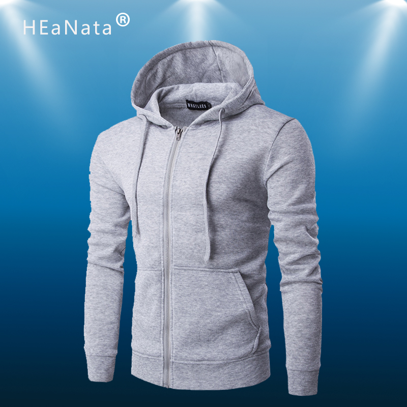 

New Sport Hoodied Mens Sweatshirts Solid Hoody Fleece Thick Hoodies Men Sportswear Zipper Sweatshirts Gym Running Men, Black