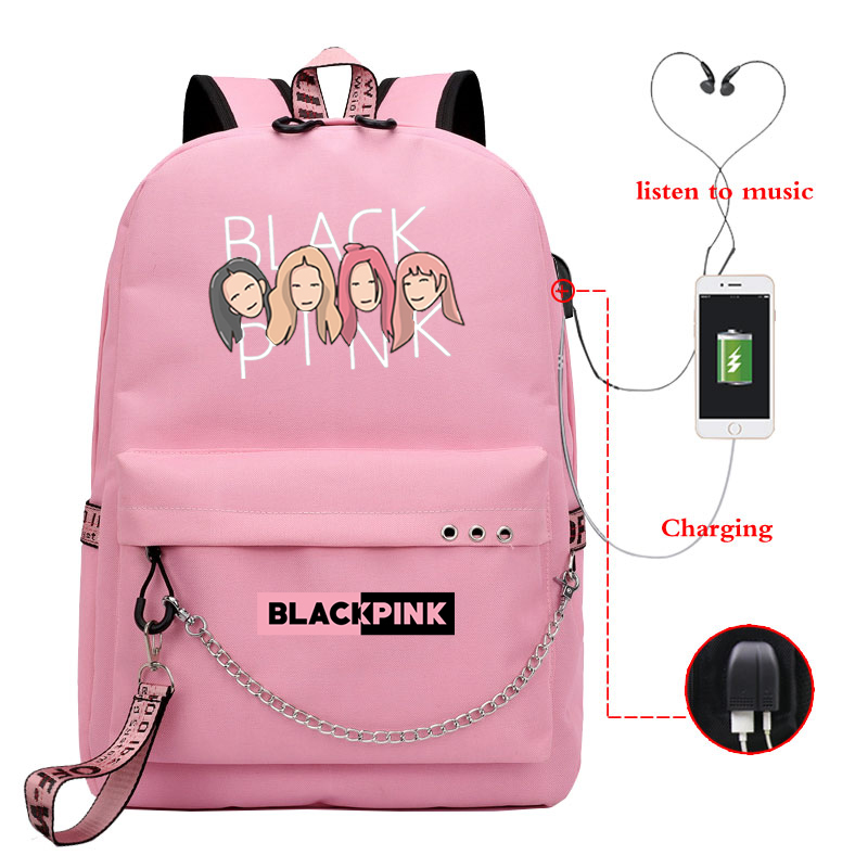 Compra New School Girls Bolsas Kpop BLACKPINK Rose Lisa Mochila Para  Mujeres De Carga USB Del Ordenador Portátil Mochila De Viaje Mochila Mochila  Femme Barato | Entrega Rápida Y Calidad | Es.Dhgate