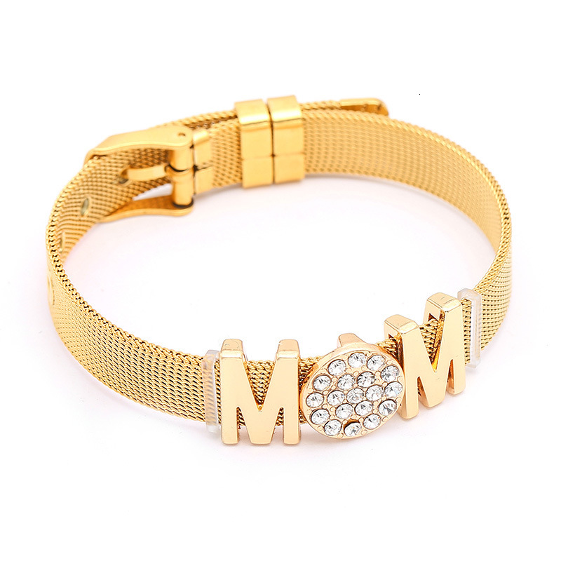 

Style Stainless Steel Bracelet Trend Diy Letter Mom Bracelet Mother's Day Gift