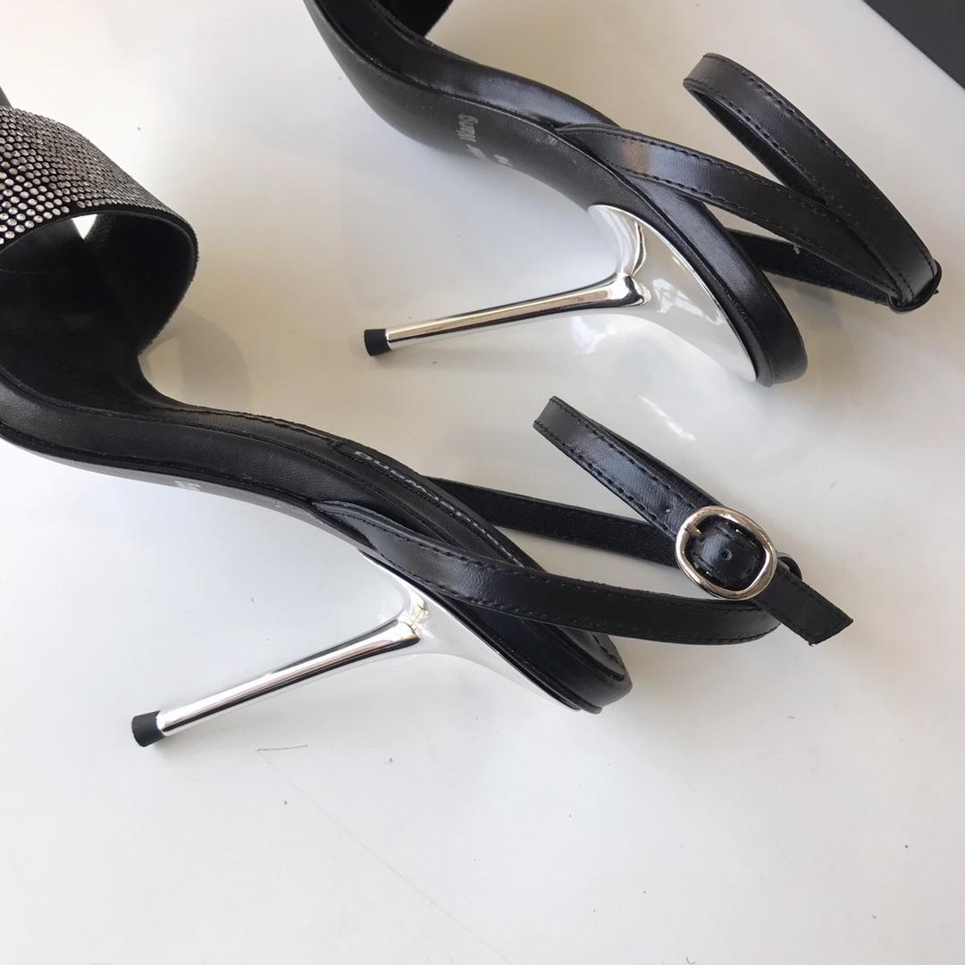 

Hot Sale-2019 new arrival stiletto diamond upper Narrow High-heeled 9cm sandals Eu35-40, Black