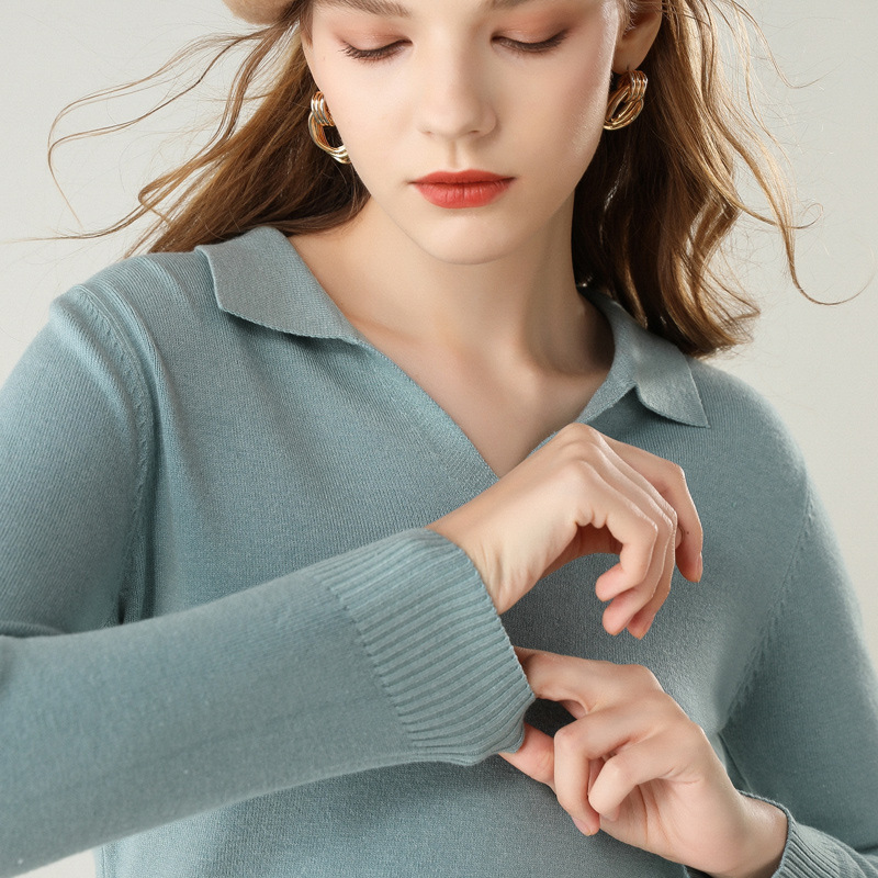 

Autumn and Winter New Lapel Knitted Hedging Female 2020 Loose Solid Color Bottoming Sweater Wear A Wild Fashion Coat, Autumn green