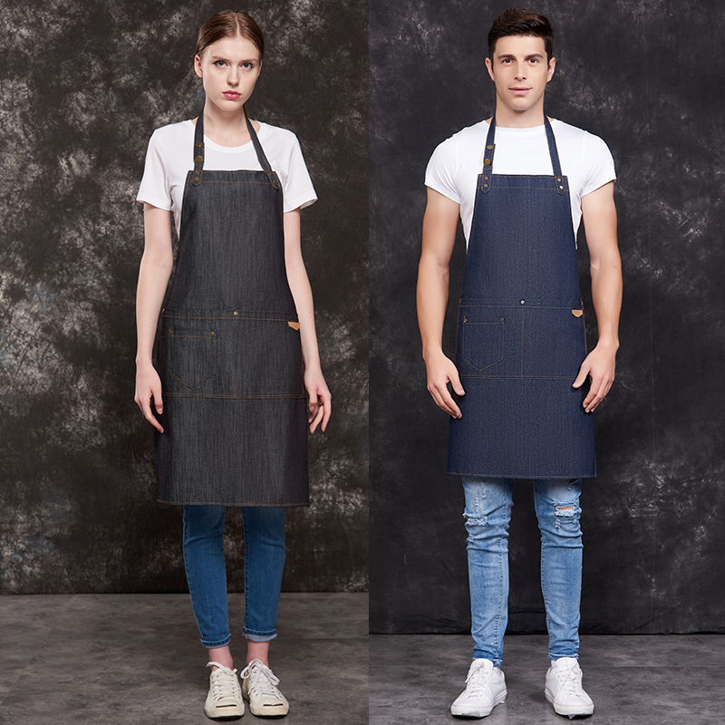 

Denim apron custom printing shop name