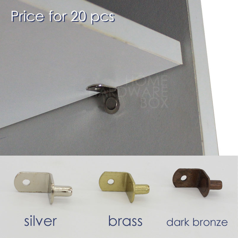 

3 color metal shelf support corner brace 6.5mm pin peg wardrobe panel bracket 20 pc
