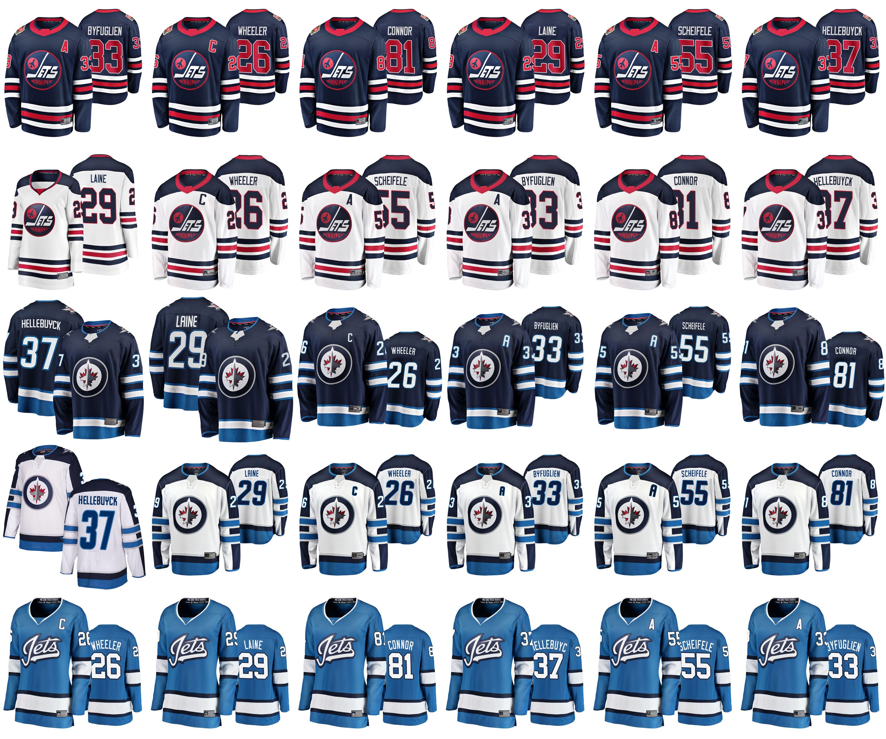 

Winnipeg Jets Jerseys Mens 55 Mark Scheifele Jersey 33 Dustin Byfuglien 26 Blake Wheeler Womens Ice Hockey Jerseys Stitched Youth, Men's white away