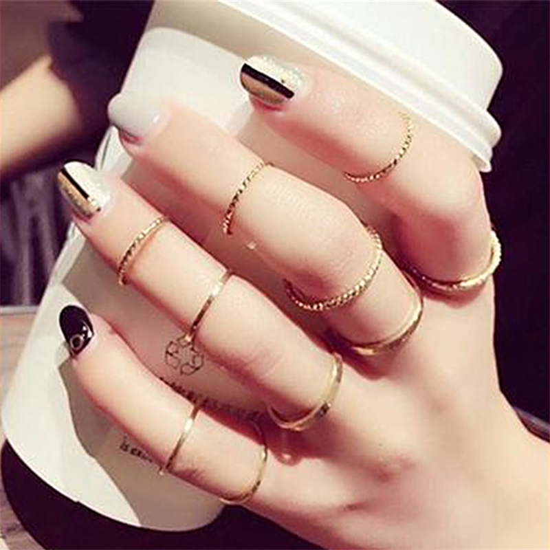 

Vintage Bohemian Stacking Rings Finger Knuckle Midi Ring Set for 10 piece