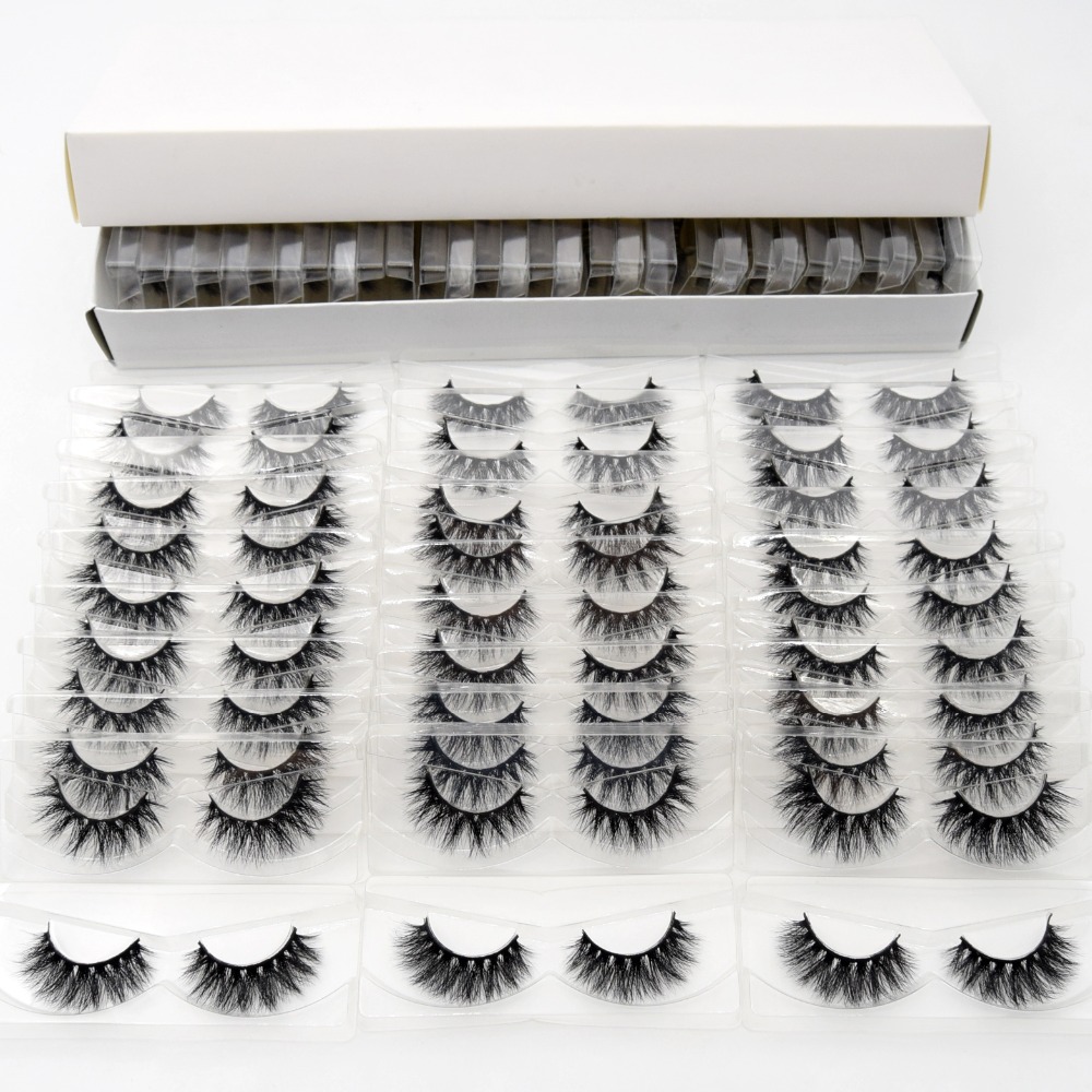 

3D Mink Lashes With Tray No Box 30 Pairs Pack Hand Made Full Strip Lashes Mink False Eyelashes Makeup Eyelashes Cilios