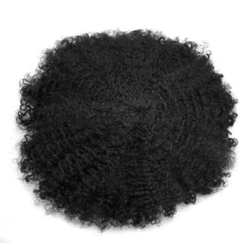 

Afro Curly Mens Toupee Full Poly Toupee For Men Hairpieces Replacement Systems African American Human Hair All Skin Pu Men Afro Curly Wig, As pic