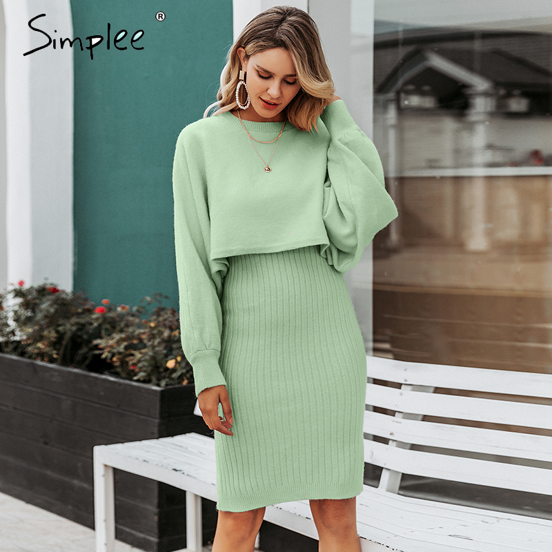 2 piece knit dress