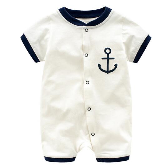 

Baby Infant Boy Designer Clothes Romper Boy Stripped Gentleman Design Short Sleeve Romper baby Climbing 100% cotton summer clothes, As piciture