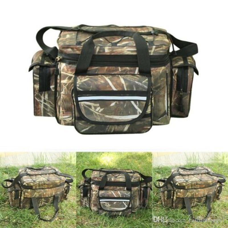 

Waterproof Fishing Tackle Bag Shoulder Strap Gear Storage Pockets Bag fishing bags shoulder tackle box hooks camping hunting accessories 600, Green