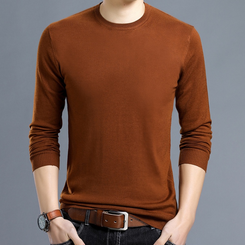 

New Spring autumn casual sweaters men long-sleeved round neck thin slim bottoming shirt 1123, 10