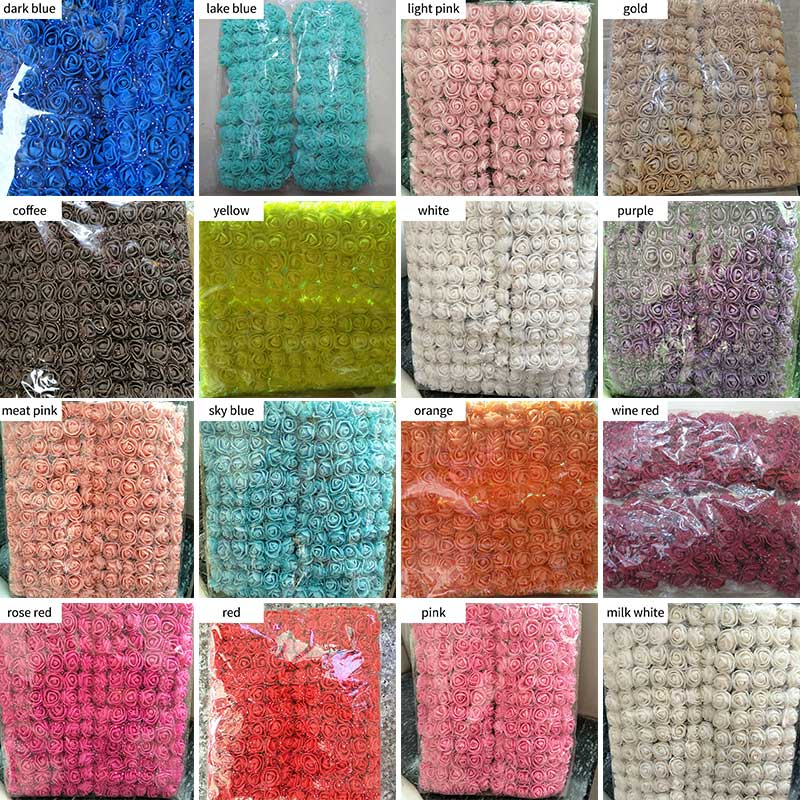 

144pc2cm Multicolor Foam Rose Artificial Flowers Bouquet DIY Home Wedding Decoration Flower Bachelorette Party Fake Rose Flowers, Green