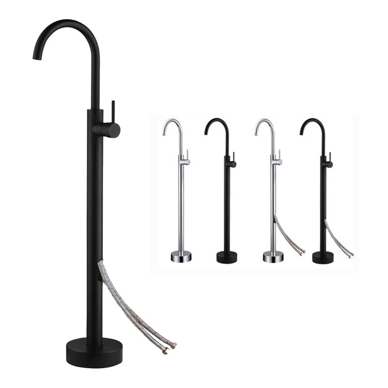 

High Quality Brass Made Two Color Choosse Floor Standing Bathroom Faucet Tap Hot Cold Mixer Faucet Bath Bathtub Freeshipping