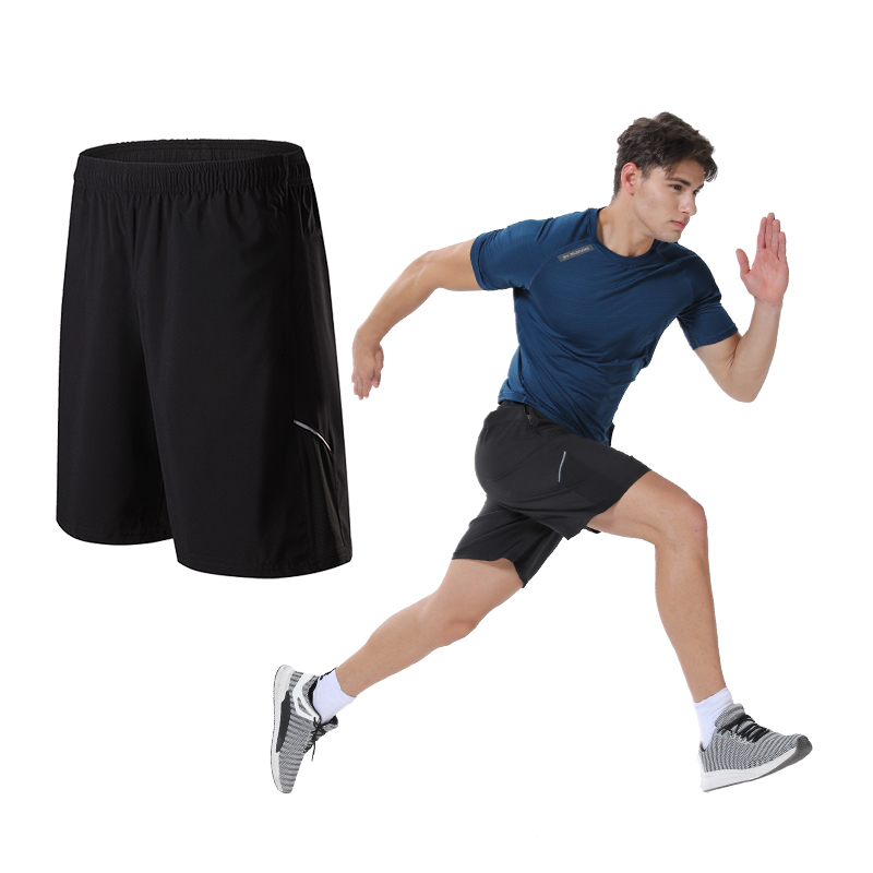 

Running Shorts Men Sports Jogging Zipper Pockets Shorts Men's Basketball Fitness Training Quick Dry Short Pant, Black