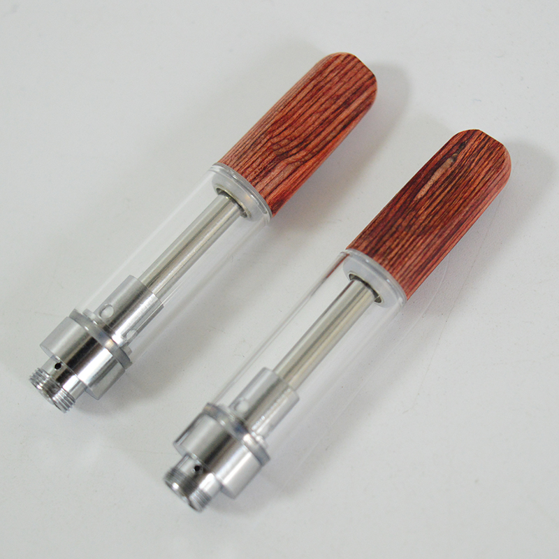

Wood Tip Vape Cartridges Ceramic Coil 1ml 0.8ml Atomizer 2.0mm Oil Holes Empty Disposable Vape Pen Thick Oil Glass Tanks