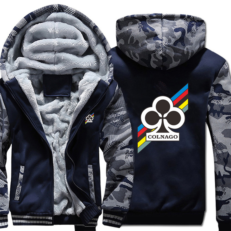 

COLNAGO biciclette Hoodies Winter Camouflage Sleeve Jacket Men Fleece COLNAGO Sweatshirts, Black