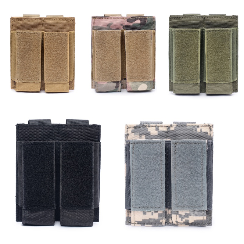 

Aolikes Tactical Hunting Pistol Magazine Pouch Double Sheath Ammo Pouch Paintball Game Accessory, Acu