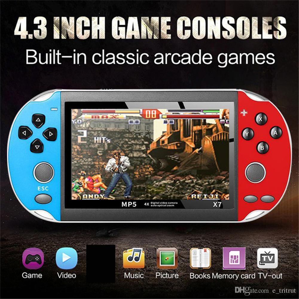 

X7 4.3 inch Video Game Console MP5 8GB ROM Double Rocker Dual Joystick Arcade Games Handheld Game Player Portable Retro Console 4.3inch
