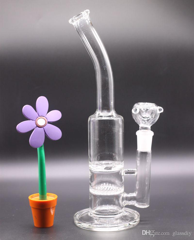 

Glassheads 11.5 Dab Rig w/ Honeycomb Perc - Mini Water Pipe for Wax & Oil - 18mm Female Joint - Beaker Base Bubbler