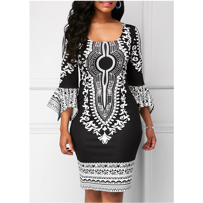 

2019 new sexy fashion african women printing plus size dress