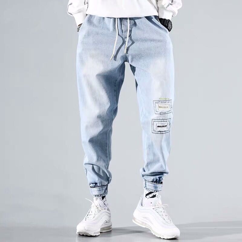 

2019 new autumn Street washing technology Multi Pocket men's jogging jeans fashion casual men's jeans, Color 3