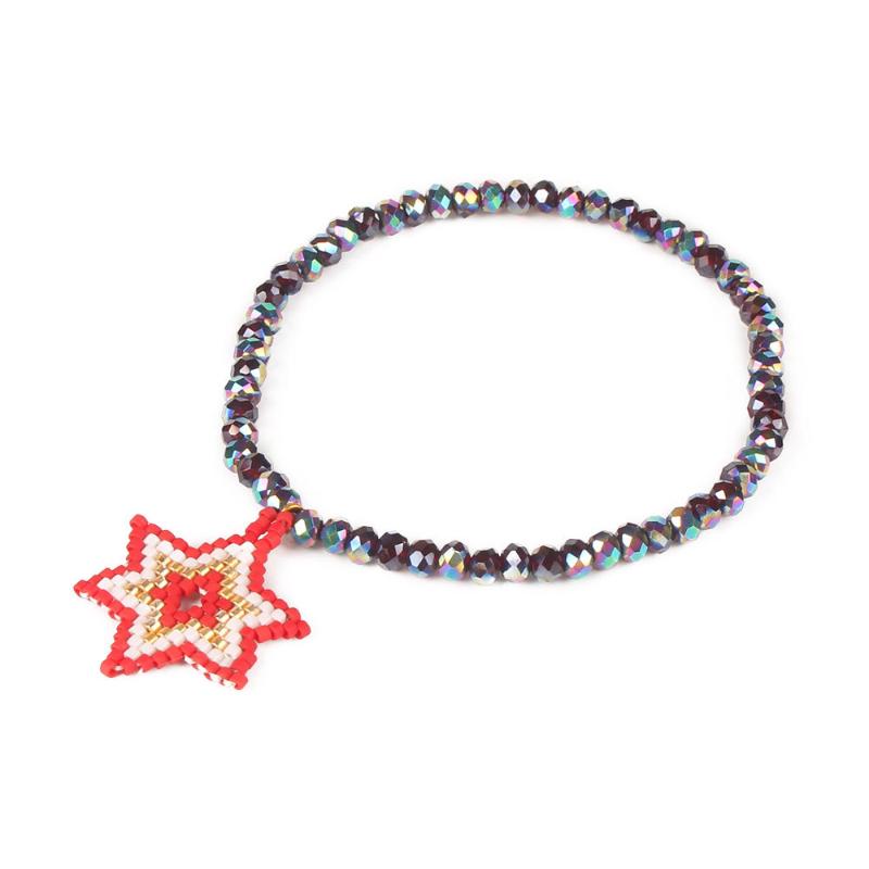 

Antique Beaded Hexagon Star Bracelet Pure handmade Ornament Classic Bracelet