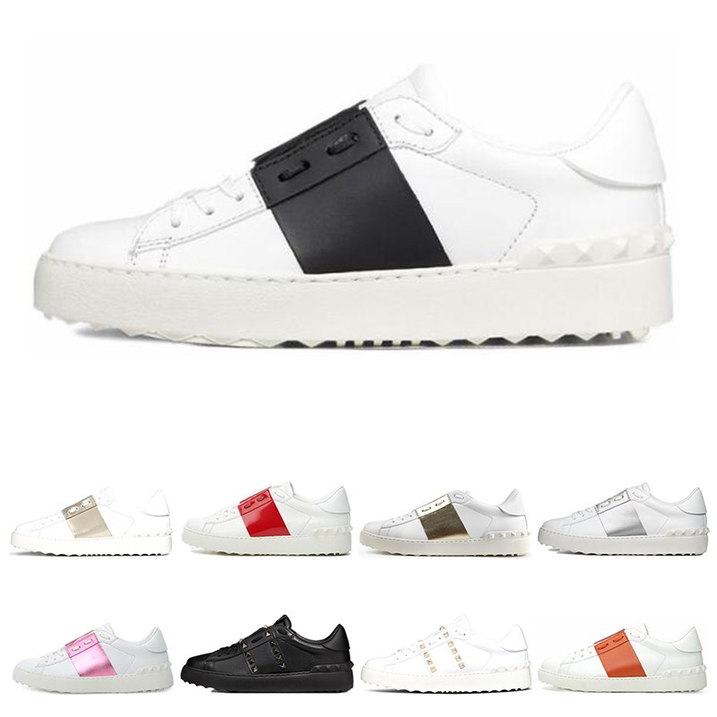 2020 New arrival Casual Shoes White Black Red Fashion Mens Women Leather Designer Shoes Open Low sports Sneakers Size 35-46