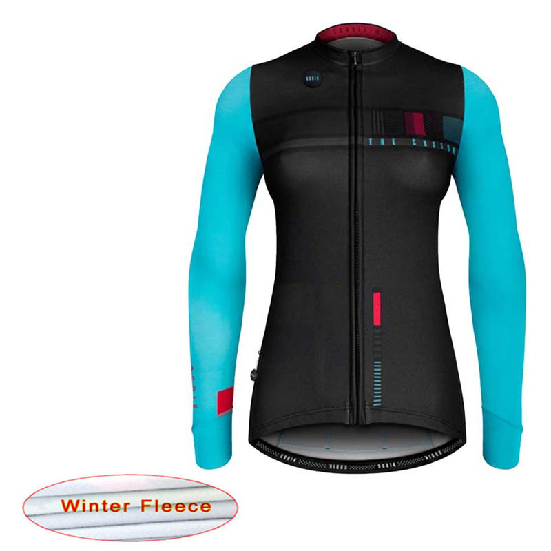 

Long sleeve Road Cycling Jersey winter Thermal Fleece Racing Mountain Cycling Clothing Maillot Ropa Ciclismo Mujer D10